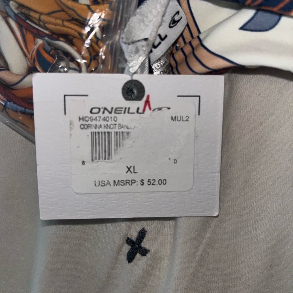 NEW O'Neill Corinna Floral Print Knot Bandeau Bikini Top XL - Picture 5 of 6